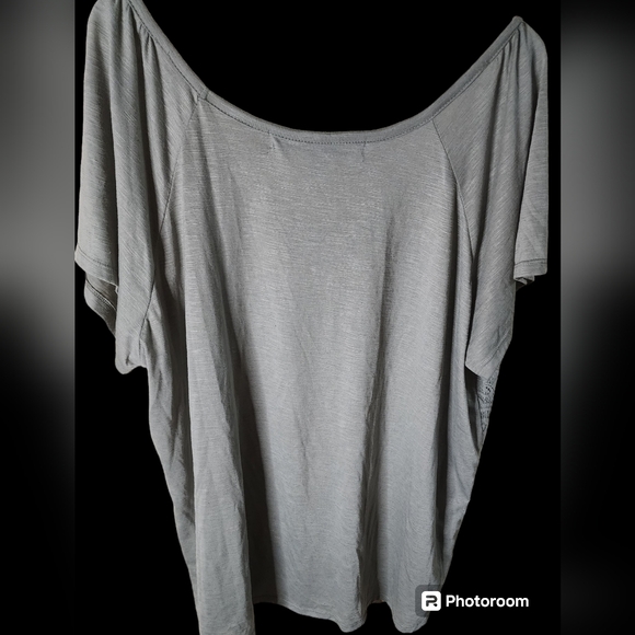 Absolutly Famous womens  olive green top with  lace detailing  size 3x - Picture 2 of 6